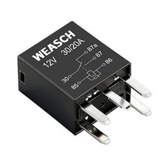 4 Pack 5-Pin High Power Relay, DC 12V 30A, Item Package Quantity: 4Size: 5-Pin