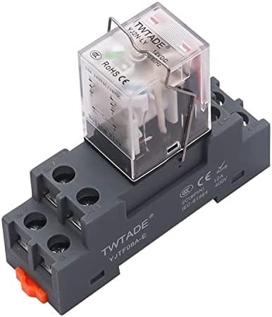 /DC 12V Electromagnetic Power Coil Relay 10A 8 Pins 2DPT 2NO 2NC with Indicator