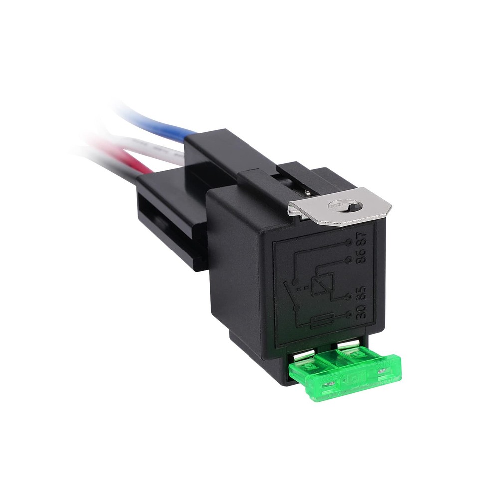APIELE 4 Pin Relay 12V 40A With 30A Fuse DC SPST Fused Normally Open 1NO With…