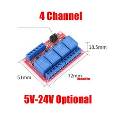 3/3.3/5/12/24V Relay Module With Optocoupler 1/2/4/8 Channel Electronic Moulding