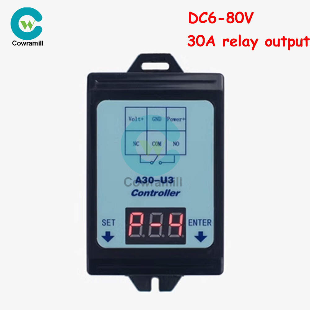 DC Voltage Detection Control Relay DC 6-80V Battery Charge and Discharge 30A