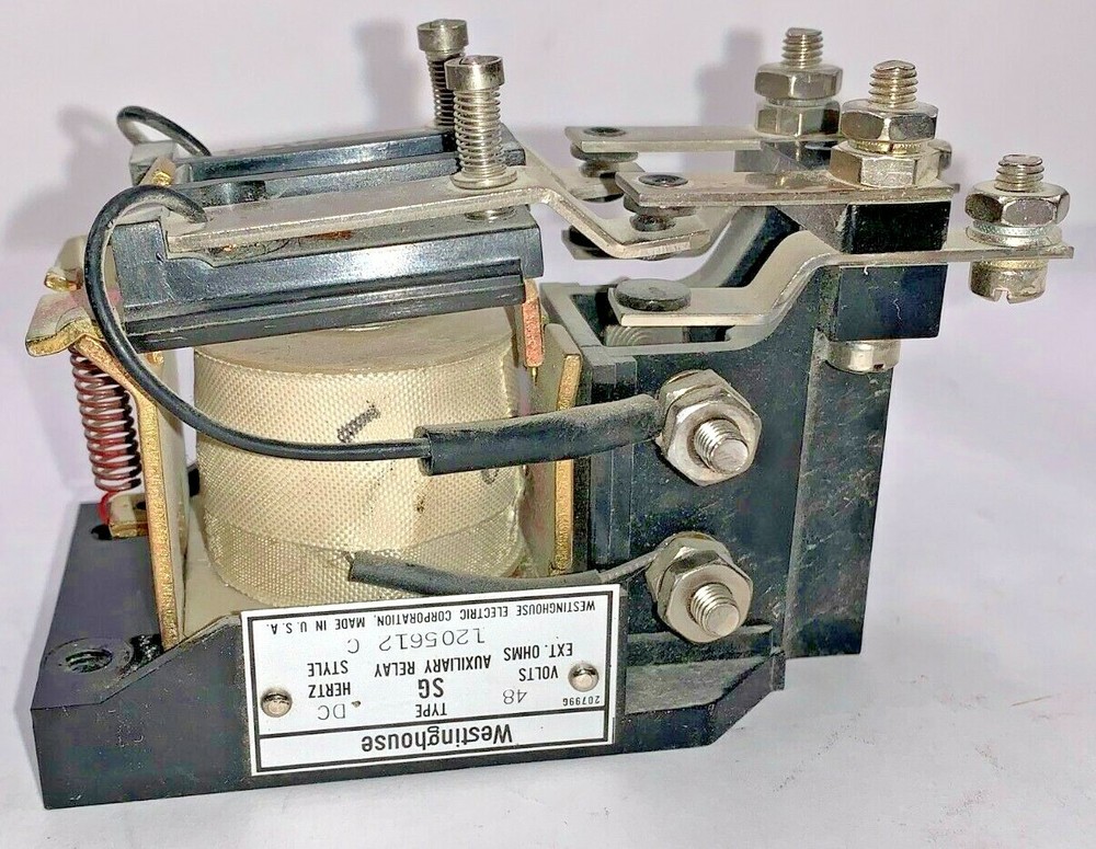 WESTINGHOUSE AUXILIARY RELAY, 1205612C, 48 VOLTS, TYPE SG, DC HERTZ