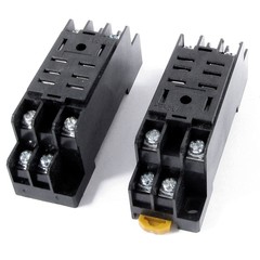 2PCS 34mm DIN Rail 8 Pin Screw Terminal PTF08A 300VAC12A Socket Base for LY1 LY2