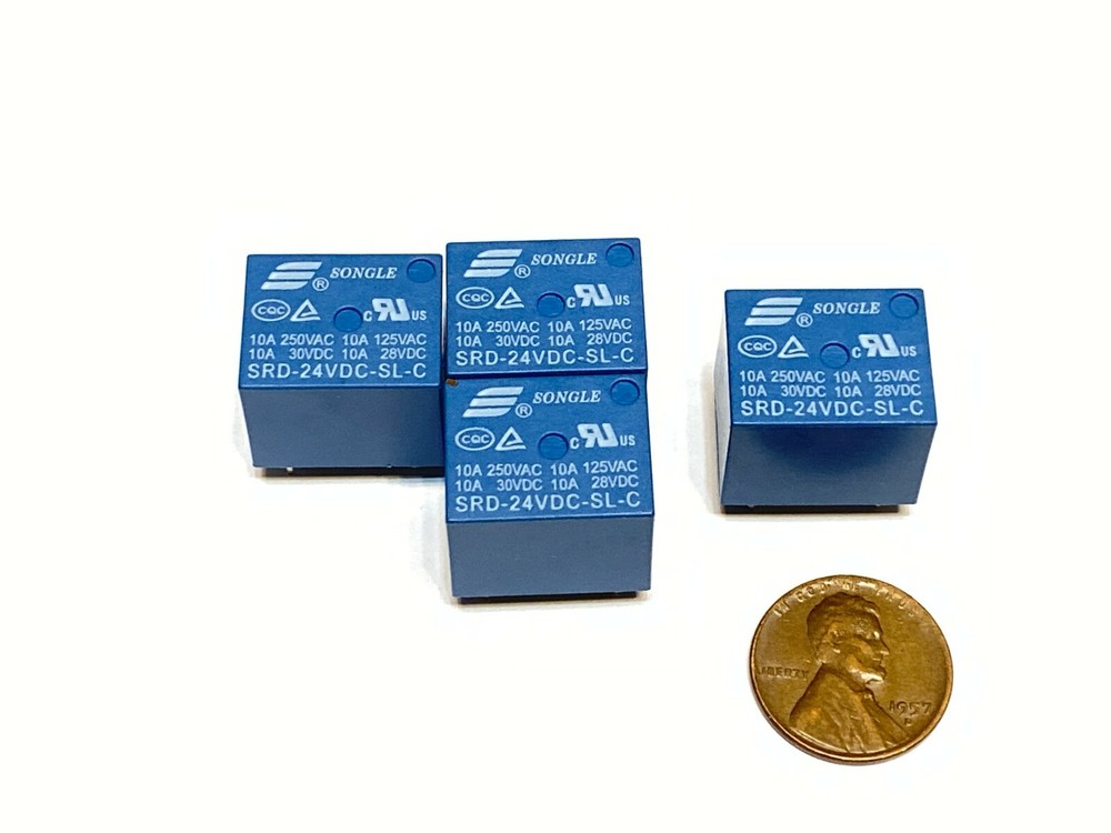 4 Pieces 10A 5 pins SONGLE SRD PCB power Relay SRD-24VDC-SL-C C41