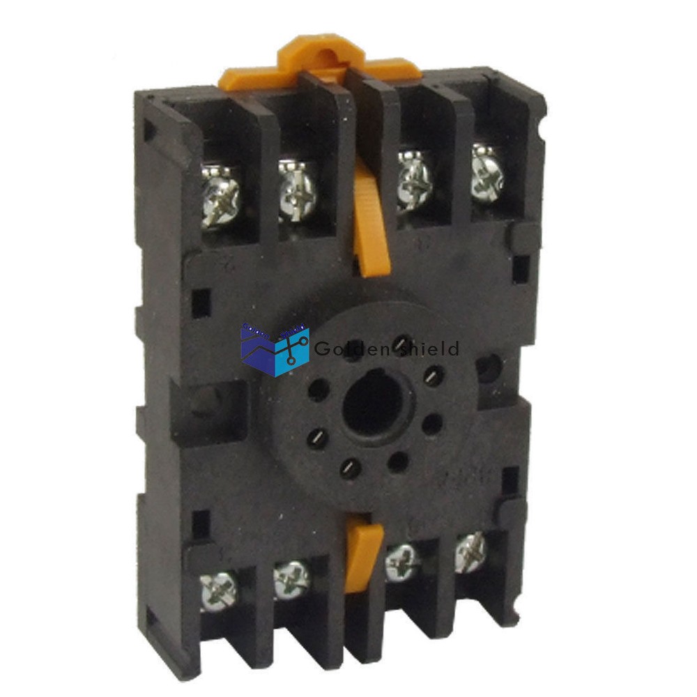 8PFA DIN Rail Mount 8 Pin Time Relay Socket Octal Base Screw✦Kd