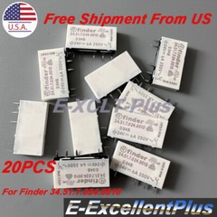20PCS For Finder 34.51.7.024.0010 Power Relay 24VDC 6A 5Pins PCB Mount SPDT SPDT