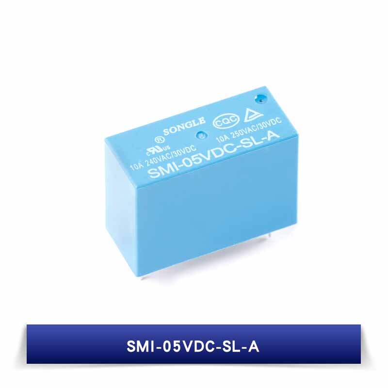 Songle Relay SMI-05V/12V/24VDC-SL-A/C 10A 4/5 Pin PCB Mount Relays Blue