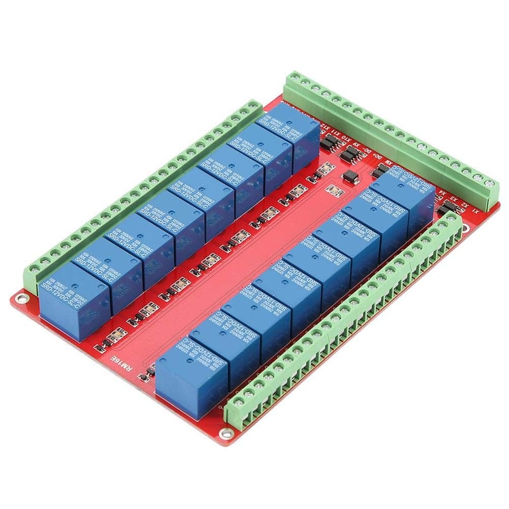 16 channel relay module interface card high/low level trigger DC 5/12 / 24VDC12V