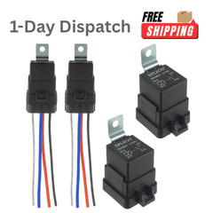 EPLZON 4 Pin 80/60A 12V DC SPST Waterproof Relay Harness 2 Pack