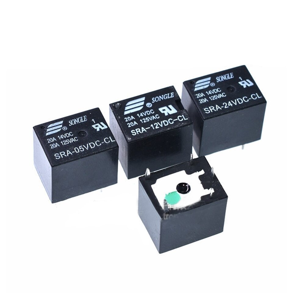 5PCS/Lot Power Relays SRA- 05V 12V 24VDC-AL-CL T74 20A 5PINS 4PINS
