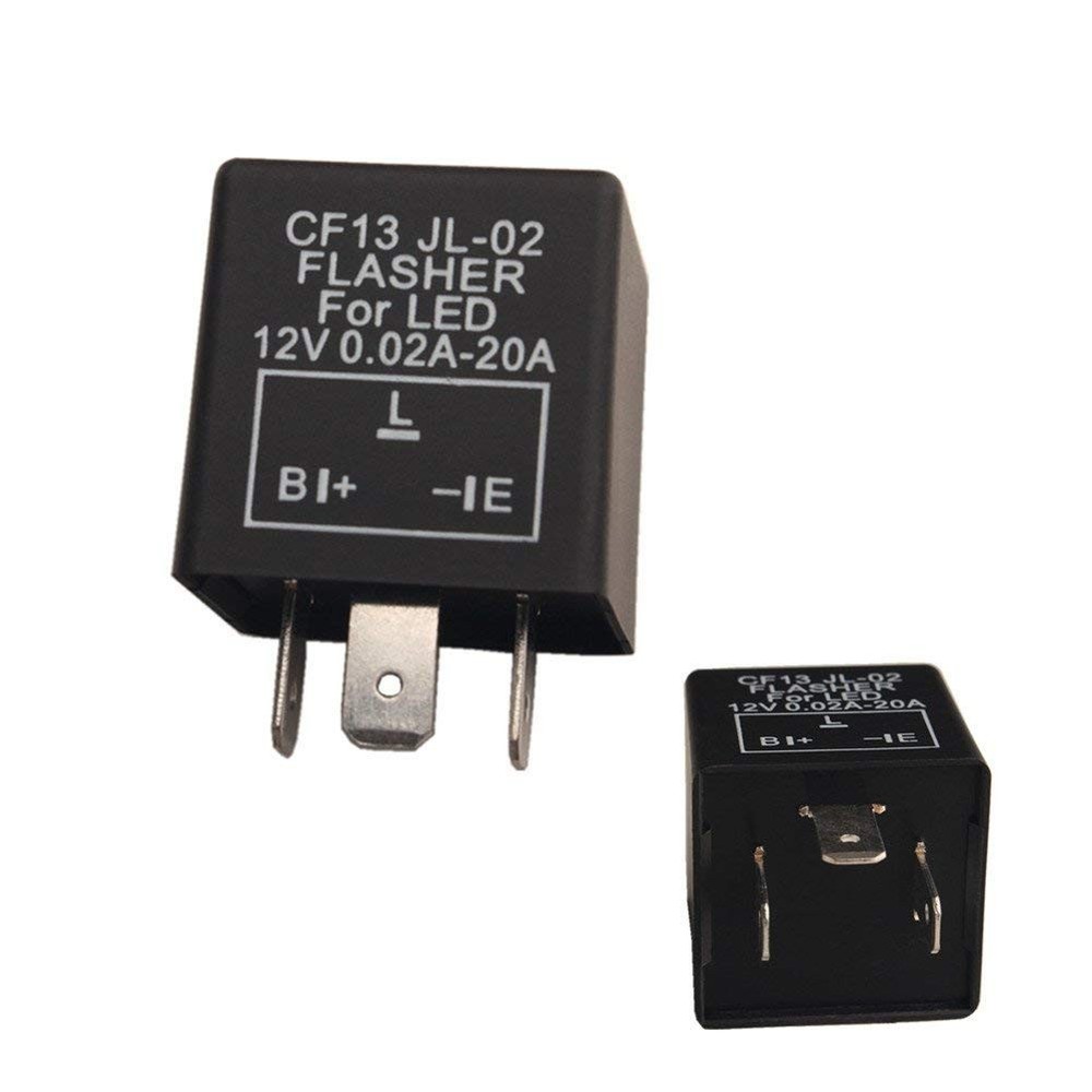 2 PCS CF-13 EP34 3 Pin Electronic LED Flasher Relay 12V 0.02A-20A Fix for Bulbs