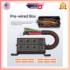 12V Relay Box 6 Way Relay Fuse Box 12 AWG Pre-Wired Waterproof Relay Box 6 Slot