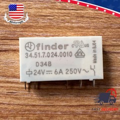 10PCS For Finder 34.51.7.024.0010 Power Relay 24VDC 6A 34.51.24VDC 5Pins SPDT US