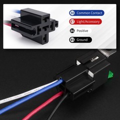 APIELE 4 Pin Relay 12V 40A With 30A Fuse DC SPST Fused Normally Open 1NO With…