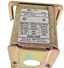 849A-Z0D24 ALLEN-BRADLEY SERIES B PNEUMATIC TIMING RELAY