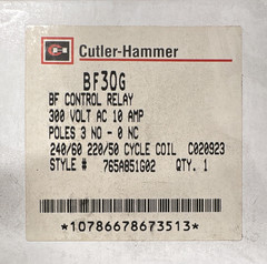 Cutler-Hammer BF30G Control Relay 3PDT 220/240V Coil 10A 300VAC 765A851G02