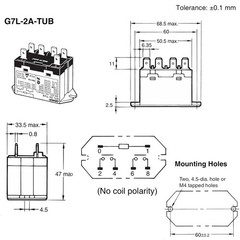 G7L 2A TUB CB 100 Power Relay 30A 277VAC 120VAC 6 Pin DPST NO Contacts Quick