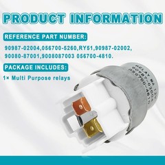 12V 22A Multi-Purpose Relay for Toyota MR2 Hilux 4Runner Lexus 90987-02004