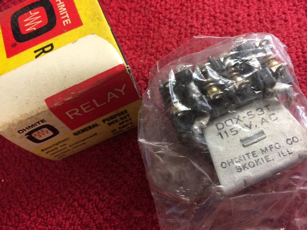 DOX-53T 4PDT 10A 115VAC OHMITE RELAY NEW OLD STOCK