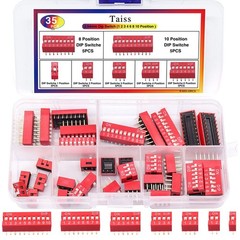 35PCS Double Row Dip Switch Assorted Kit 1 2 3 4 6 8 10 Position 2.54mm PCB M…