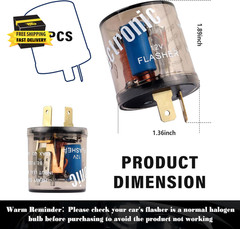 2PCS 12V Flasher Relay,Heavy Duty 2-Pin Turn Signal Relay Only for Repairing Hal