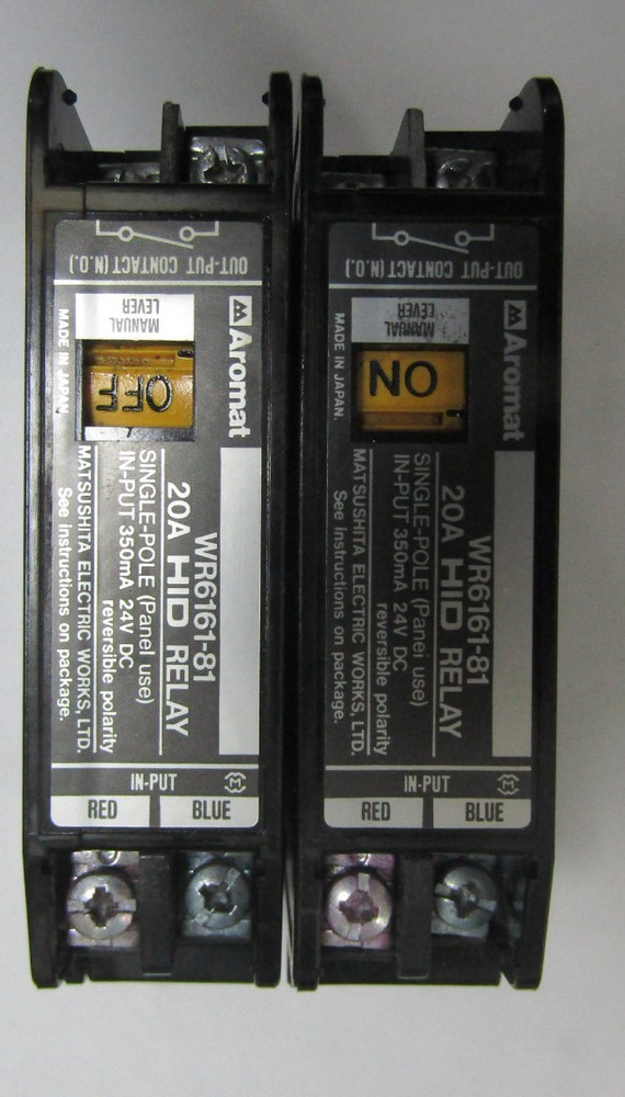 😍(2) AROMAT 20 A HID RELAY 1 POLE 24 VDC 120/277/300/347 VAC 350 mA WR6161-81