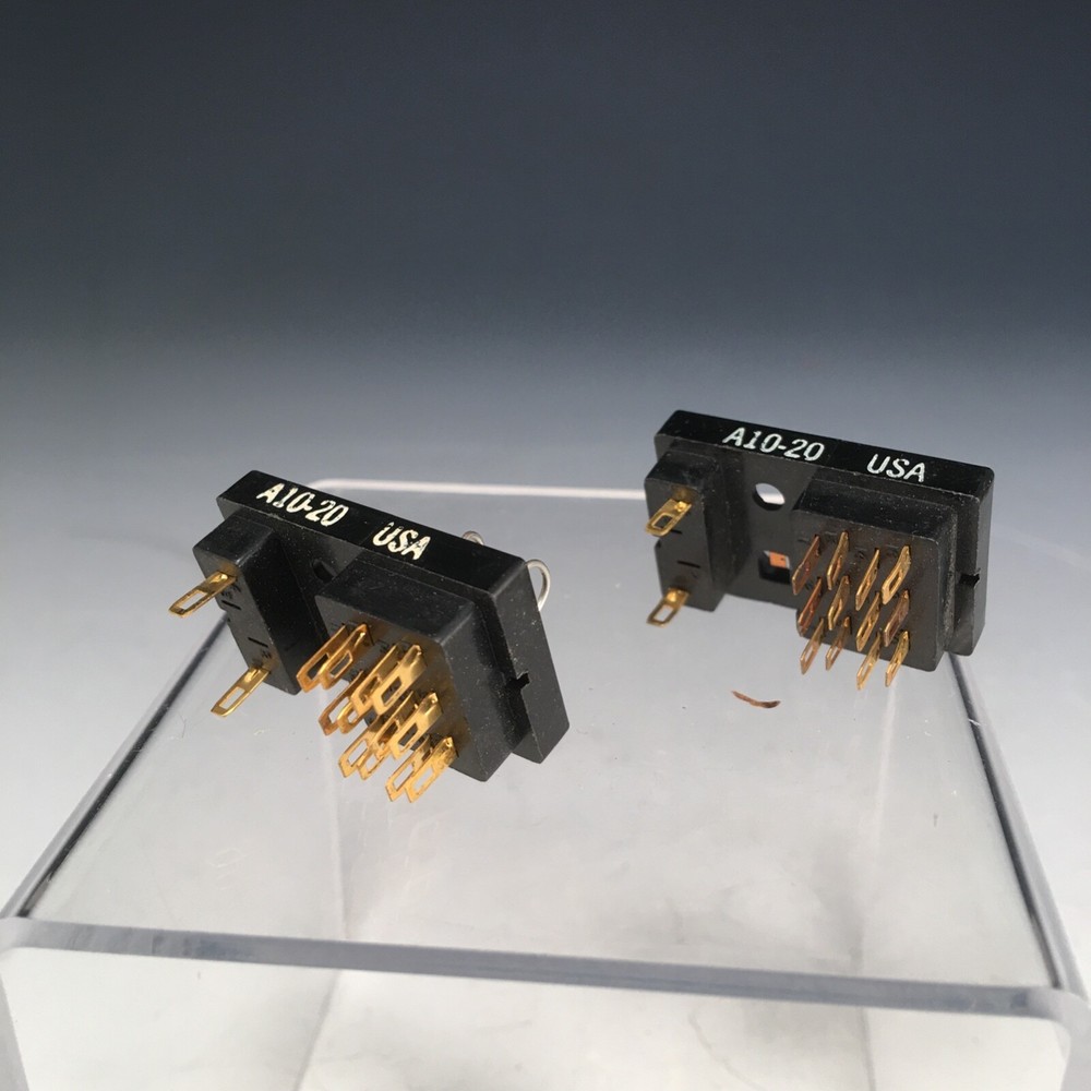 VINTAGE A10-20. Contact Relay Socket, PCB/Solder Tab (NOS) – 12 units