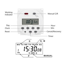DC 12V Digital LCD Programmable Timer For Time Switch 16A Power Memory 180D