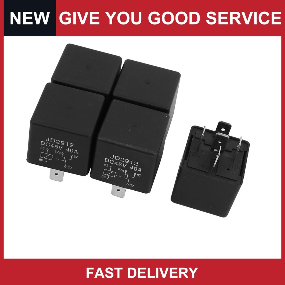 Universal JD2912 48V Coil 40A 5 Pin 1NO 1NC SPDT Security Power Relay Pack of 5