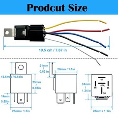 NEW 5-PIN 40/30 AMP 12V DC Waterproof Automotive SPDT Relay Kit pack