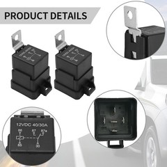 12V Waterproof Electrical Relay 5 Terminals 2 Pack for Hella 4RD-960 388-22 3…