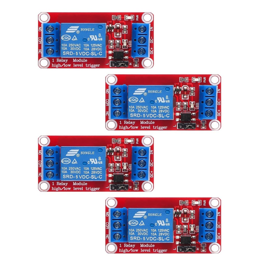 4pcs DC 5V Relay Module 1 Channel Optocoupler Isolation