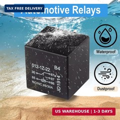 4 PCS Relays, 5 Pin Relay, 40A Waterproof Car Relays, 12V Relay Switch for Elect