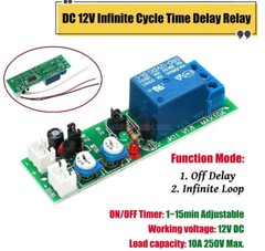 Adjustable 0-1h Cycle Timer Delay Relay Module On/Off Switch DC 5V 12V 24V