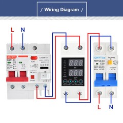 Digital Din Rail Relay A-Dual Display 40/63A 230V Adjustable Over Under Voltage