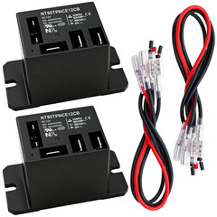 2PCS Power Relay DC12V Coil, 30A SPDT(1NO 1NC) with Flange Mounting and 10 Quick