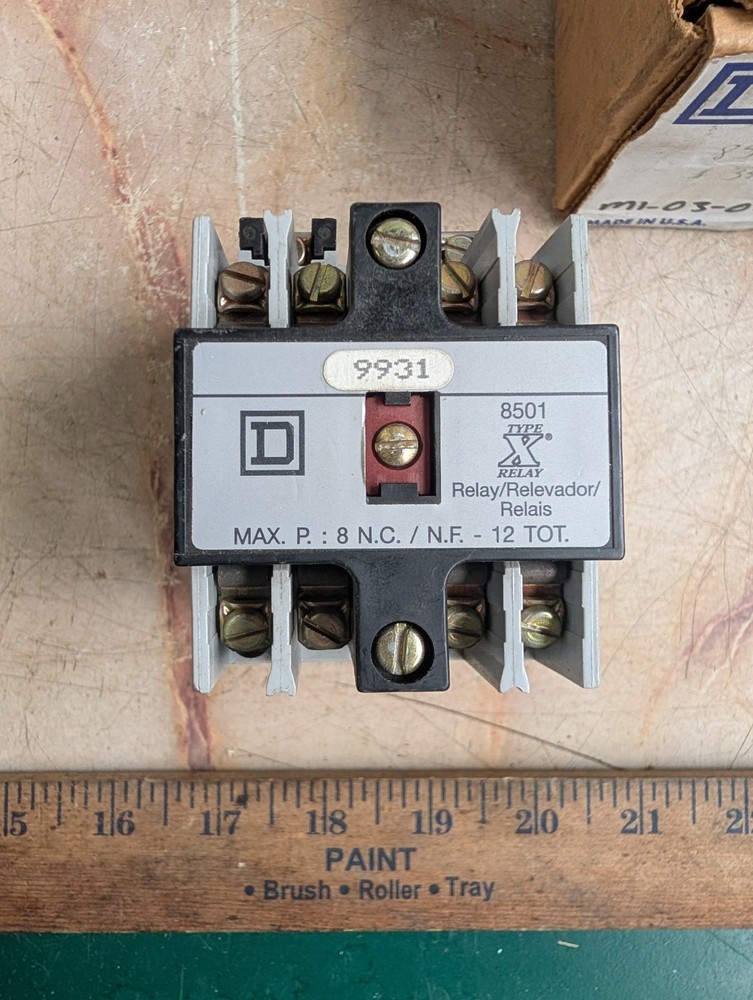 SQUARE D 8501 TYPE X RELAY 8501X01V02 INDUSTRIAL CONTROL RELAY – NEW