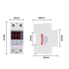 DIN Rail Voltage Protector Relay 40A 63A 80A Dual LED Surge Protection 230V