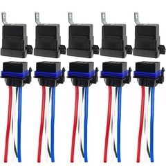 4 Pin 80A 60A 12V DC Waterproof Relay Kit SPST Automotive 5 Pack