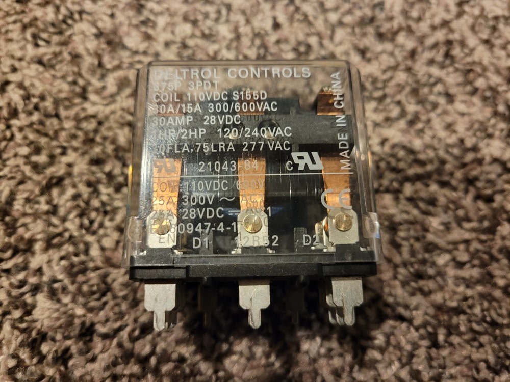 New Deltrol Controls 375P 3PDT 110VDC Coil S155D EN60947-4-1 Relay