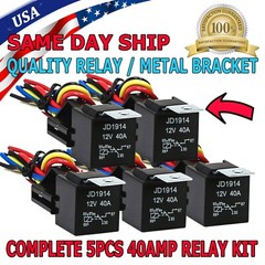5Pin Automotive Car Relay Switch SPDT Harness Socket Waterproof 40A DC 12V 12AWG