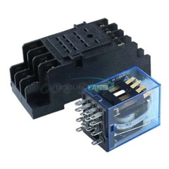 MY4NJ 12V/24V/110V/220V Coil Power Relay DIN Rail Mounted Base 14 Pin 4PDT FC
