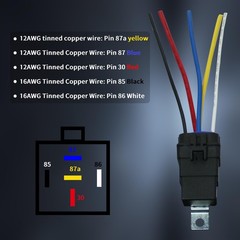 2PCS 4-PIN 40/30 AMP 12 V DC Waterproof Relay Kit Harness Socket – Heavy Duty…