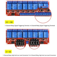 5V 12V 24V 4 Channel Relay High Low Level Optocoupler Module With Optocoupler