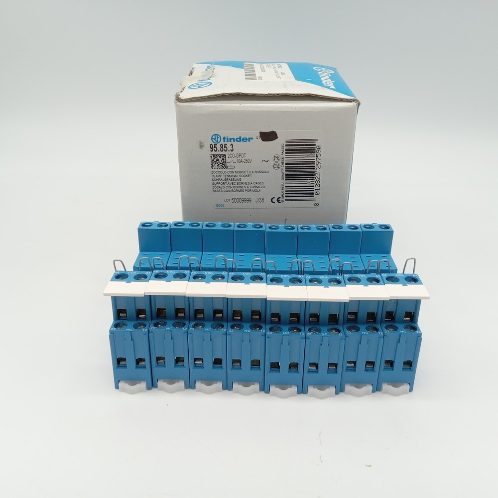 Finder 95.83.3 10A 250V Din-Rail Screw Terminal Box of 8