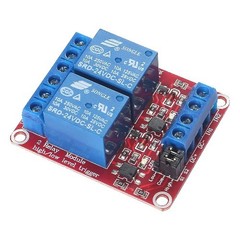 2 Channel 24V Relay Module Board, Optocoupler Isolation, High Low Level Trigger