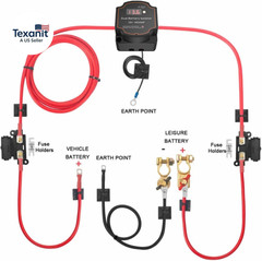 3M Split Charge Relay Kit,12V 140Amp Smart Dual Battery Isolator Kit Manual/Auto