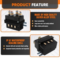 Winch Solenoid Relay Contactor, 12V 500A Winch Relay Solenoid , Compatible wi…