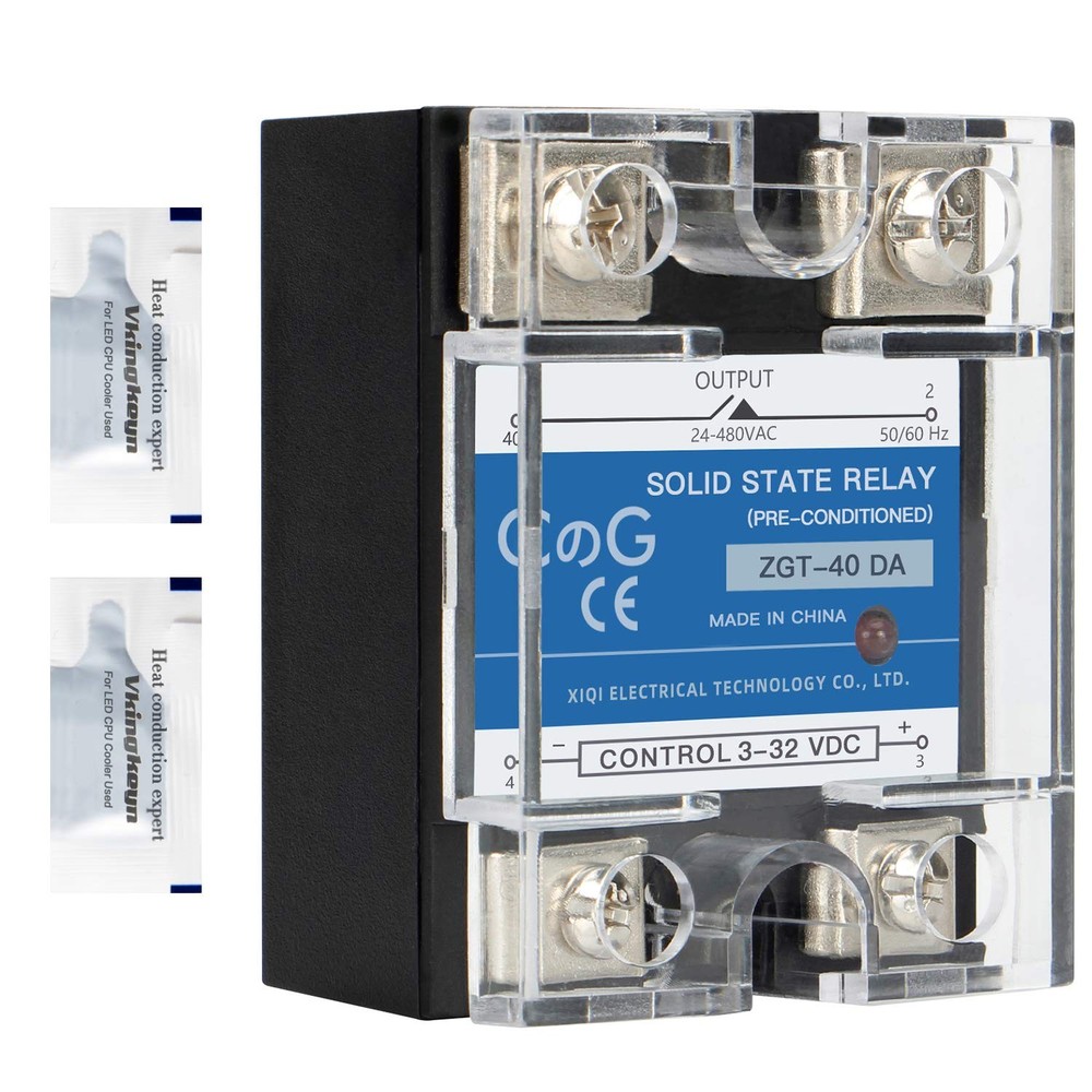 40A DC to AC Solid State Relay SSR-40DA 3-32VDC to 24-480VAC AC Converter 40A