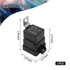 Saihisday 12V 5 Terminal Waterproof Electrical Relay 2 Pack